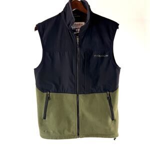 Columbia Mens M Titanium Interchange Full Zip Fleece Vest Blk/Grn
